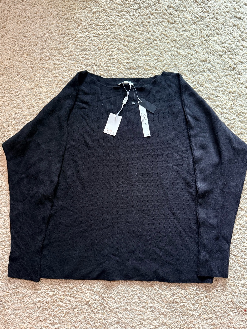 Lush Women's Black Knit Boat Neck Long Sleeve Sweater XL - NWT
